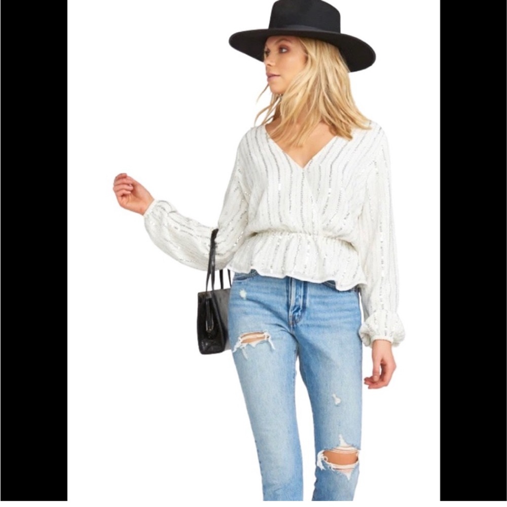 Mumu Richie top white beading sz S